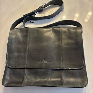 Cole Haan Black Leather Messenger Shoulder Bag